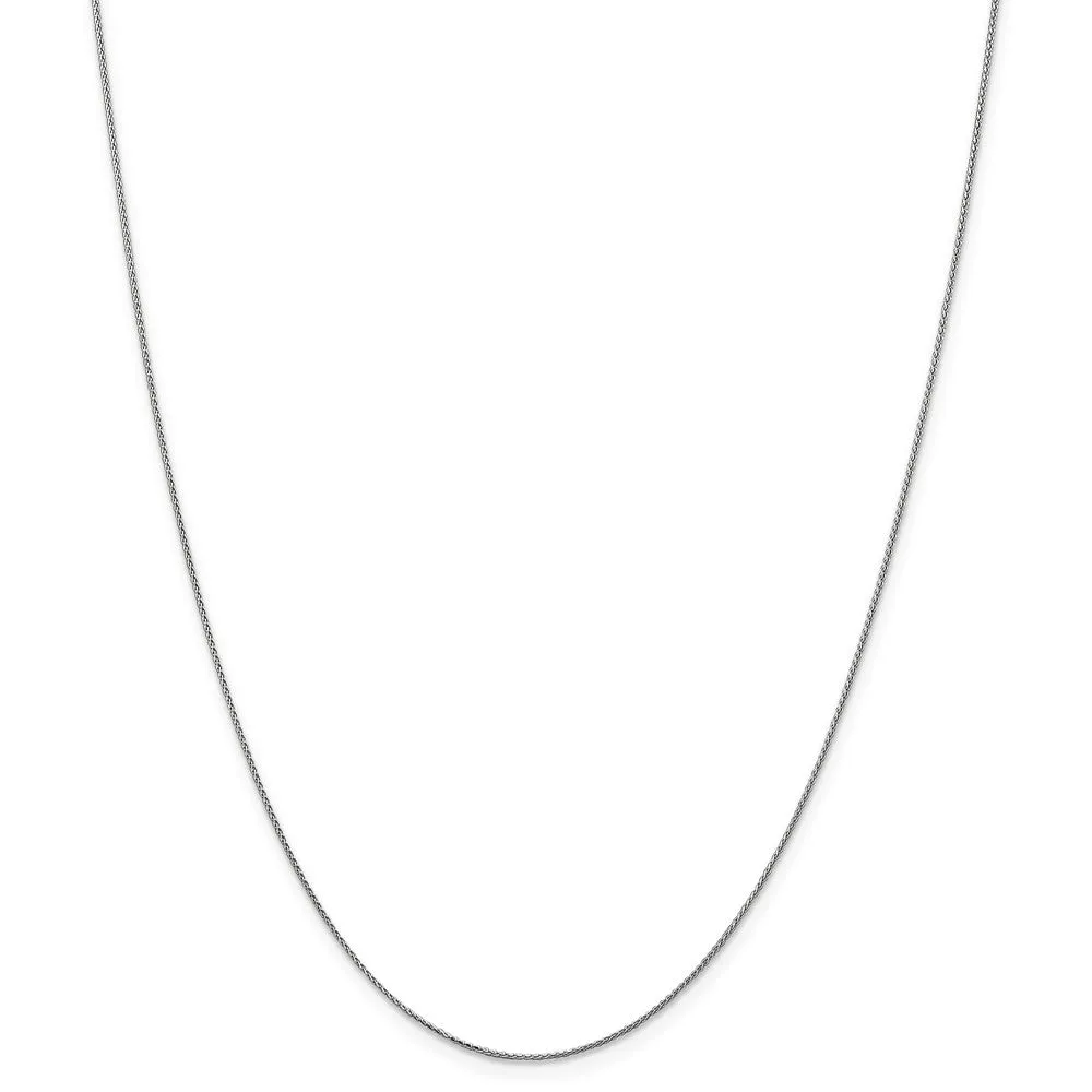 0.65mm, 14k White Gold, Diamond Cut Spiga Chain Necklace