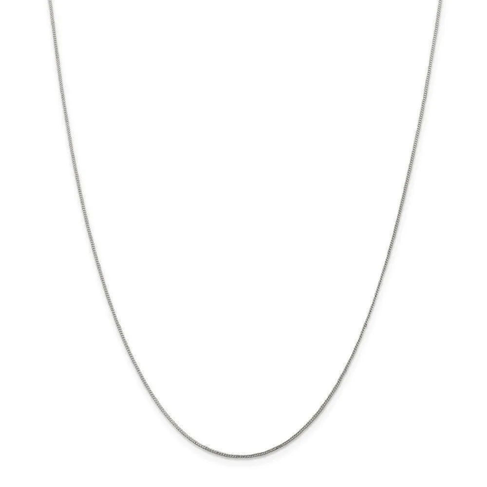 0.8mm, Sterling Silver Curb Chain Necklace