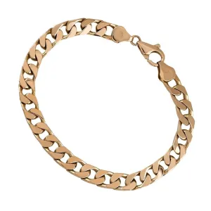 10K Rose Gold Square Curb Bracelet 7 mm