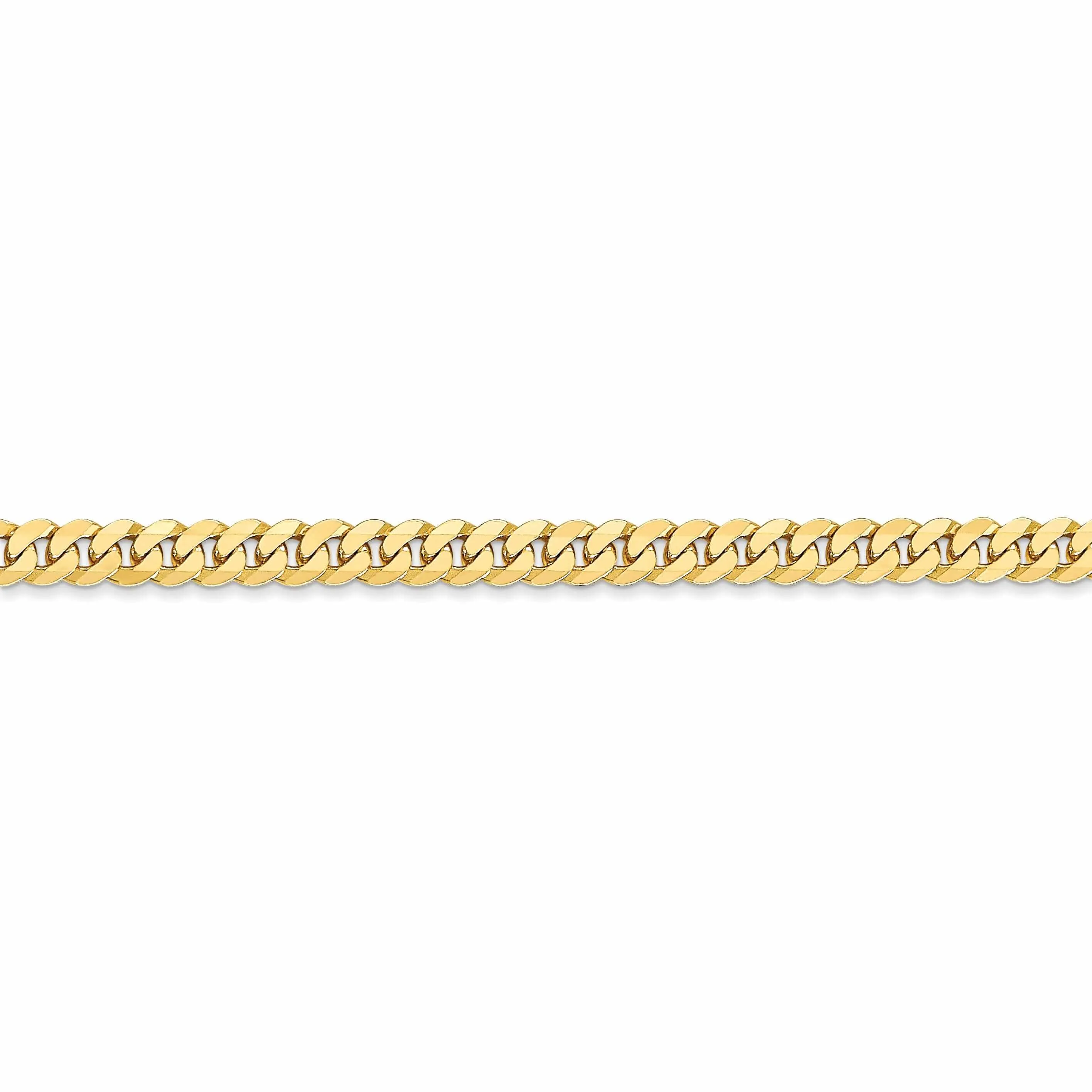 10k Yellow Gold 3.9mm Flat Beveled Curb Chain