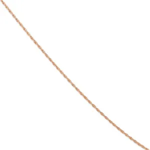 1.15mm 14k Rose Gold Solid Cable Rope Chain Necklace