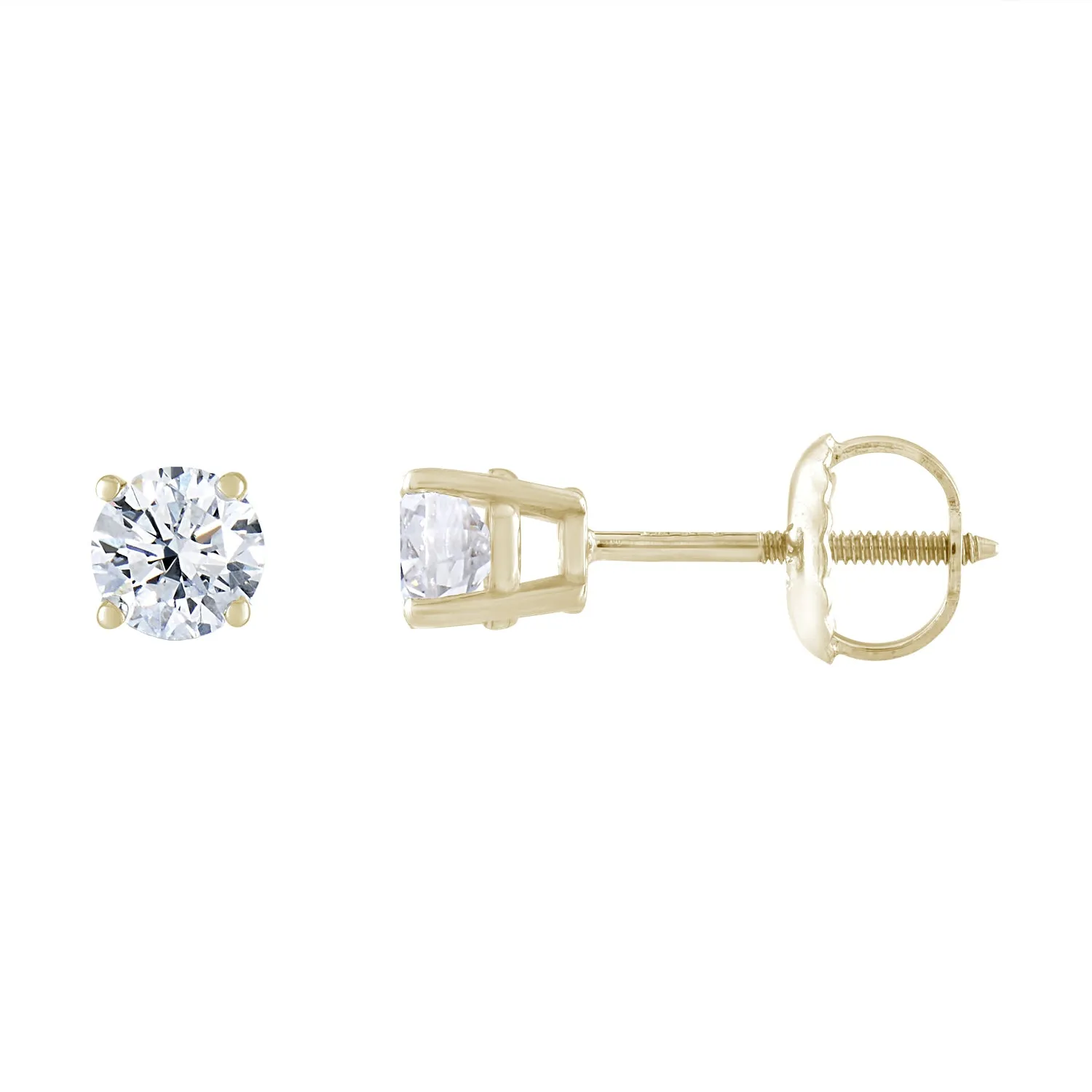 1/2 cttw Diamond Solitaire Stud Earrings in 14K Yellow Gold