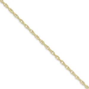 1.35mm 10k Yellow Gold Solid Cable Rope Chain Necklace