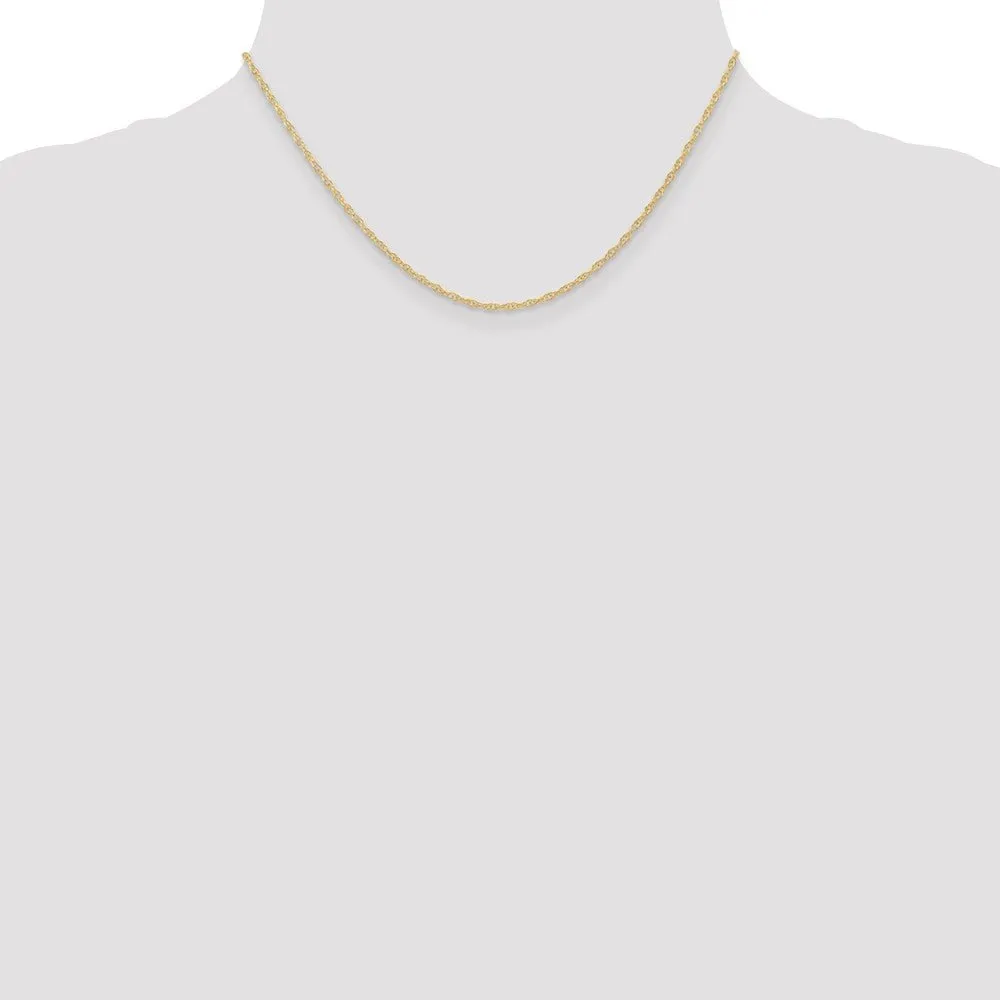 1.35mm 10k Yellow Gold Solid Cable Rope Chain Necklace