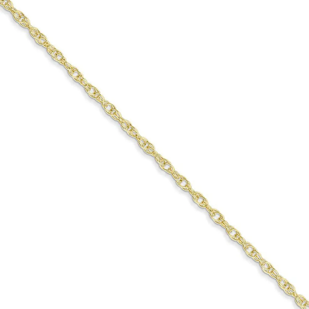 1.35mm 10k Yellow Gold Solid Cable Rope Chain Necklace