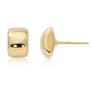 14k Gold Rectangular Stud Earrings