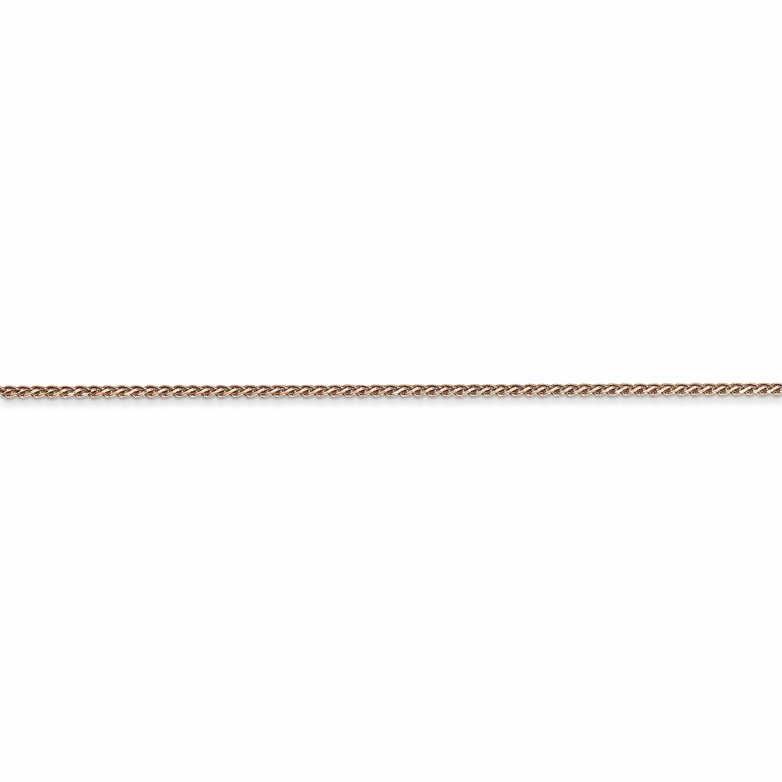 14k Rose Gold Polished 1.00mm D.C Spiga Chain