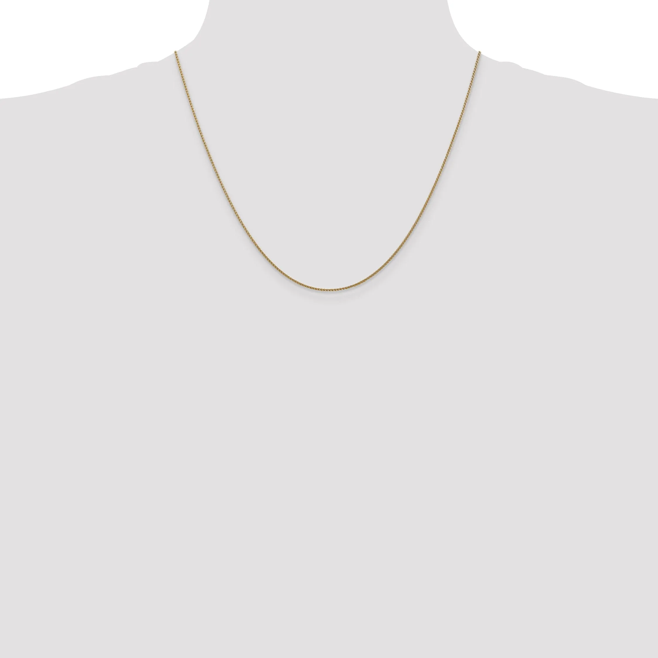 14k Rose Gold Polished 1.00mm D.C Spiga Chain