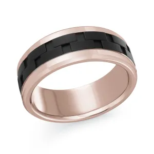 14K Rose Gold Ring from the Titanium Collection by Malo - MRDTI-001-8P