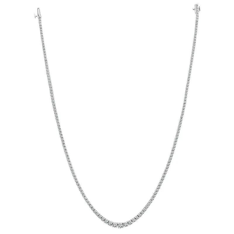 14K White Gold 12ctw Lab Grown Diamond Riviera Tennis Necklace (17")