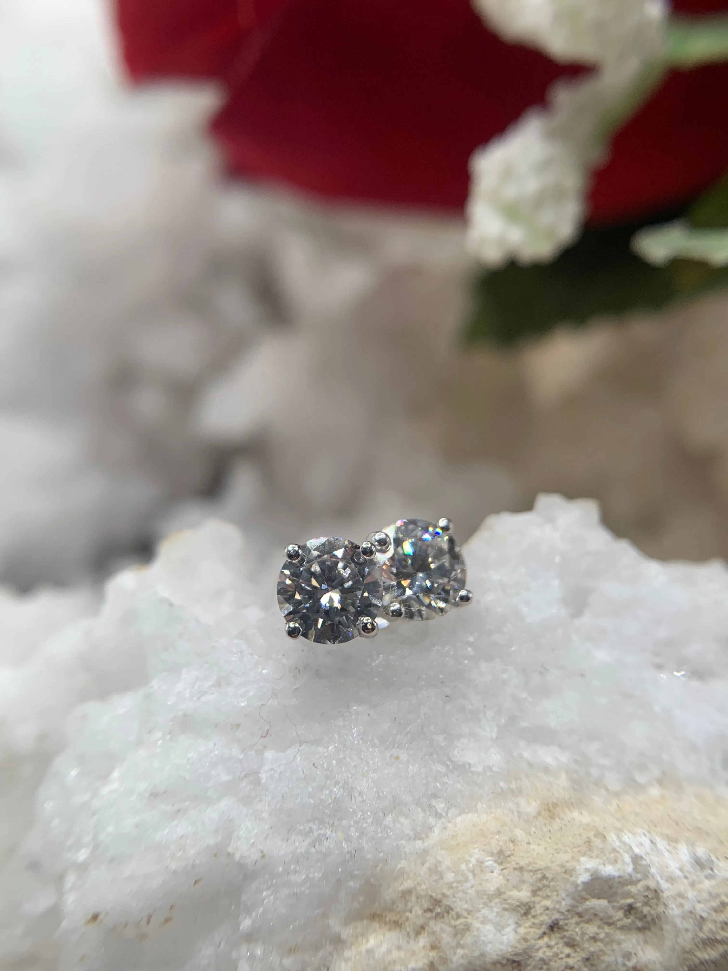 14K White Gold Lab Diamond Studs (1ct)