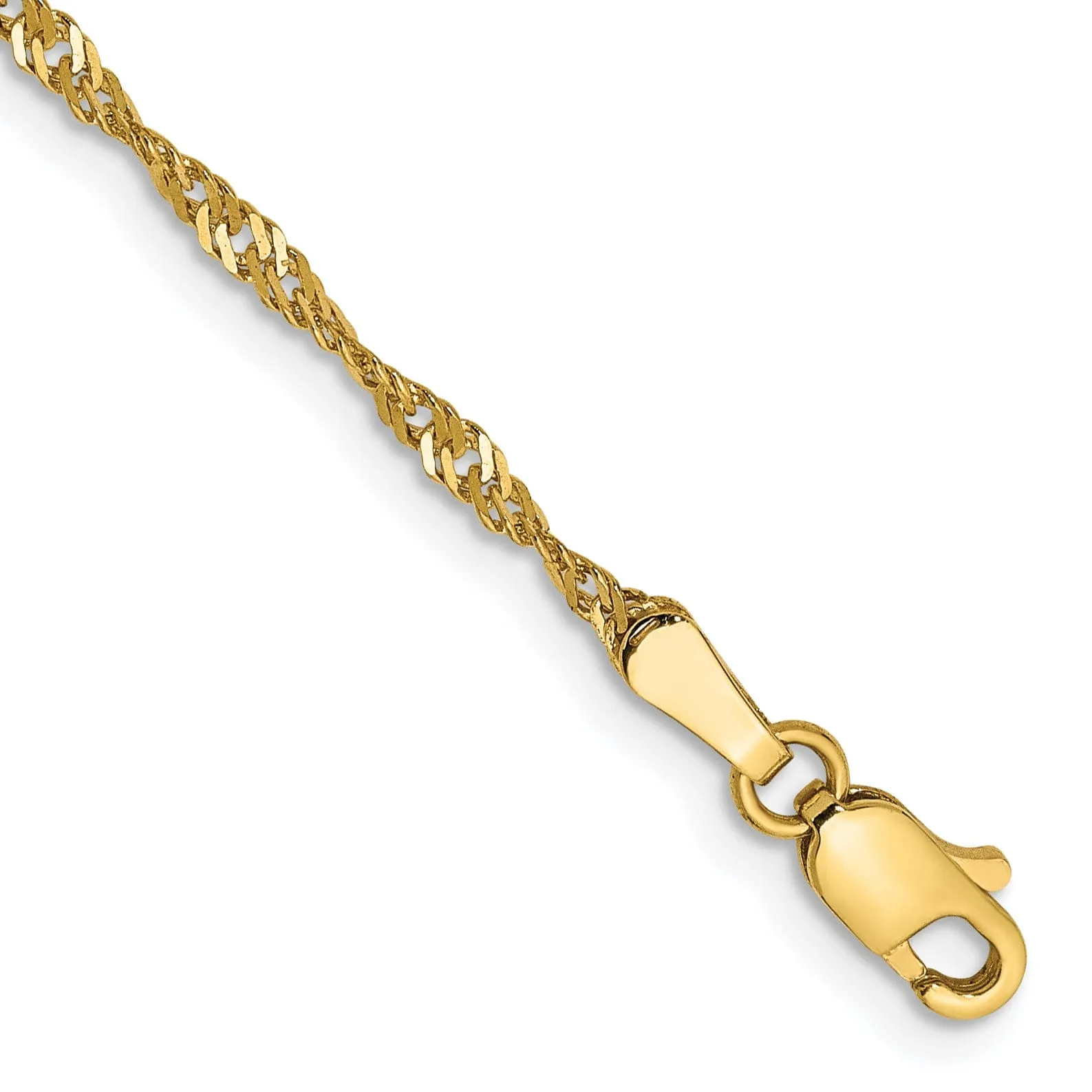 14k Yellow Gold 1.70m Polished Singapore Chain