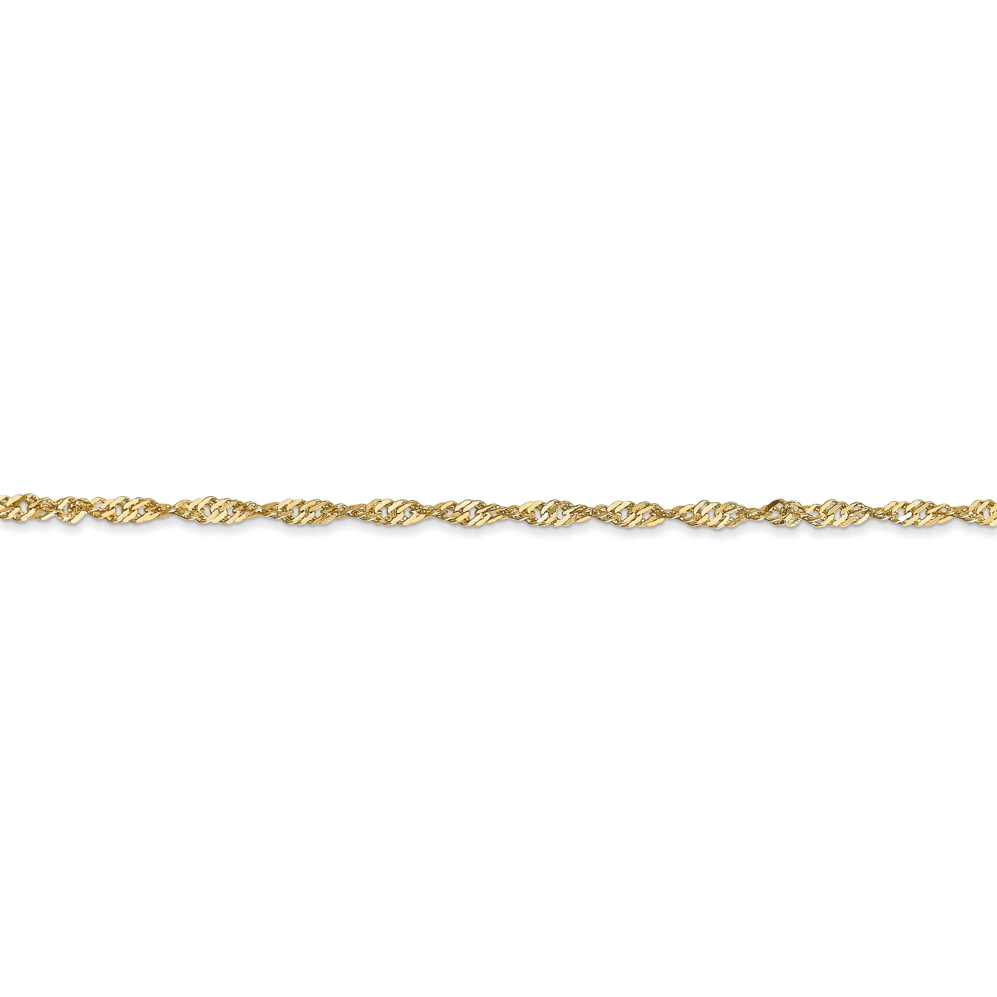 14k Yellow Gold 1.70m Polished Singapore Chain