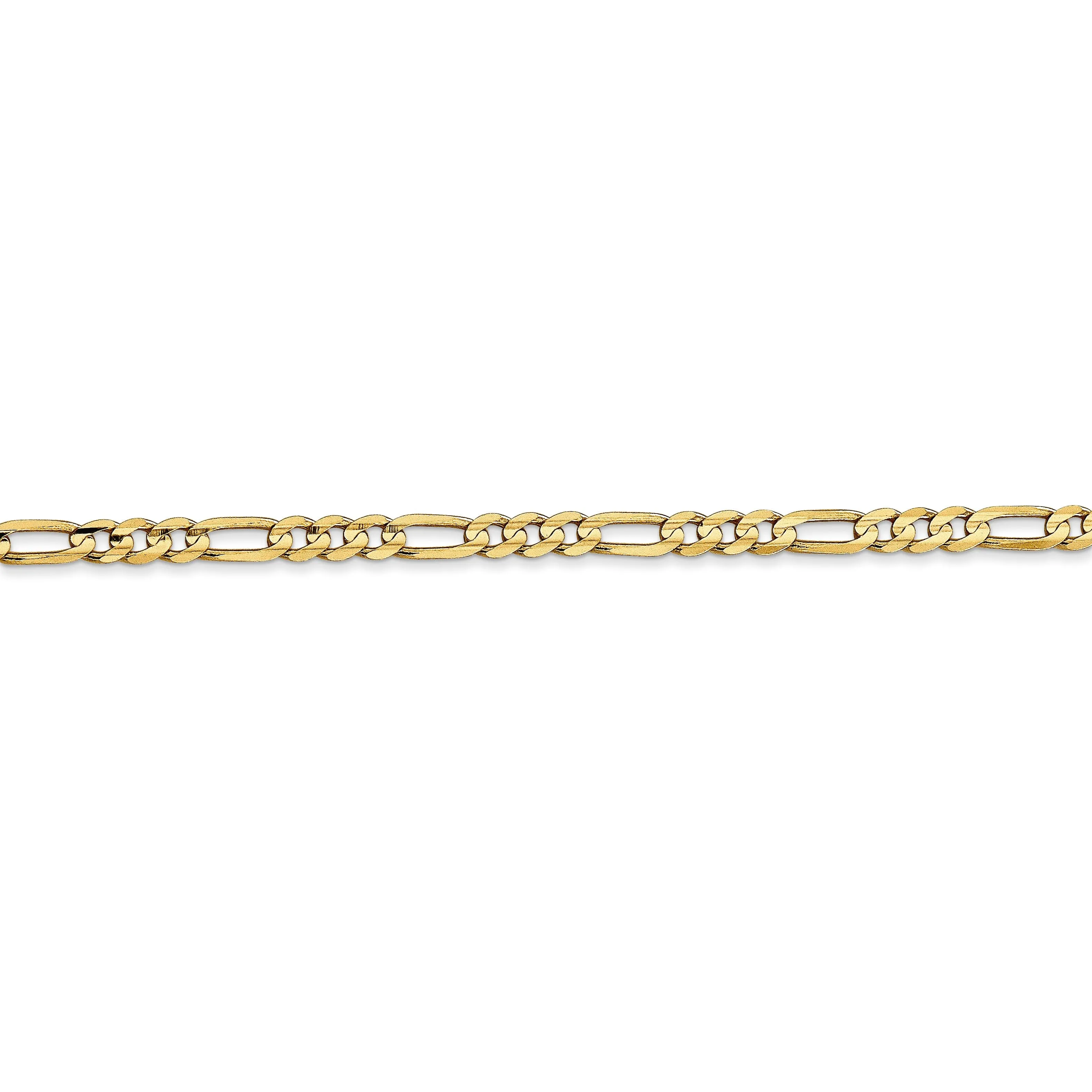 14k Yellow Gold 3.00m Concave Open Figaro Chain