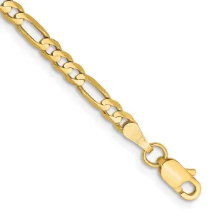 14k Yellow Gold 3.00m Concave Open Figaro Chain