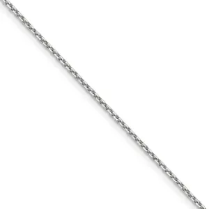 1.4mm, 14k White Gold, Diamond Cut Solid Cable Chain Necklace