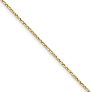 1.4mm, 14k Yellow Gold, Diamond Cut Solid Cable Chain Necklace