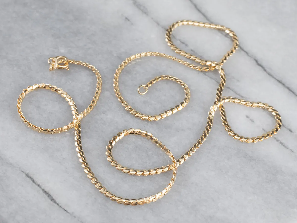 18K Gold Serpentine Chain Necklace