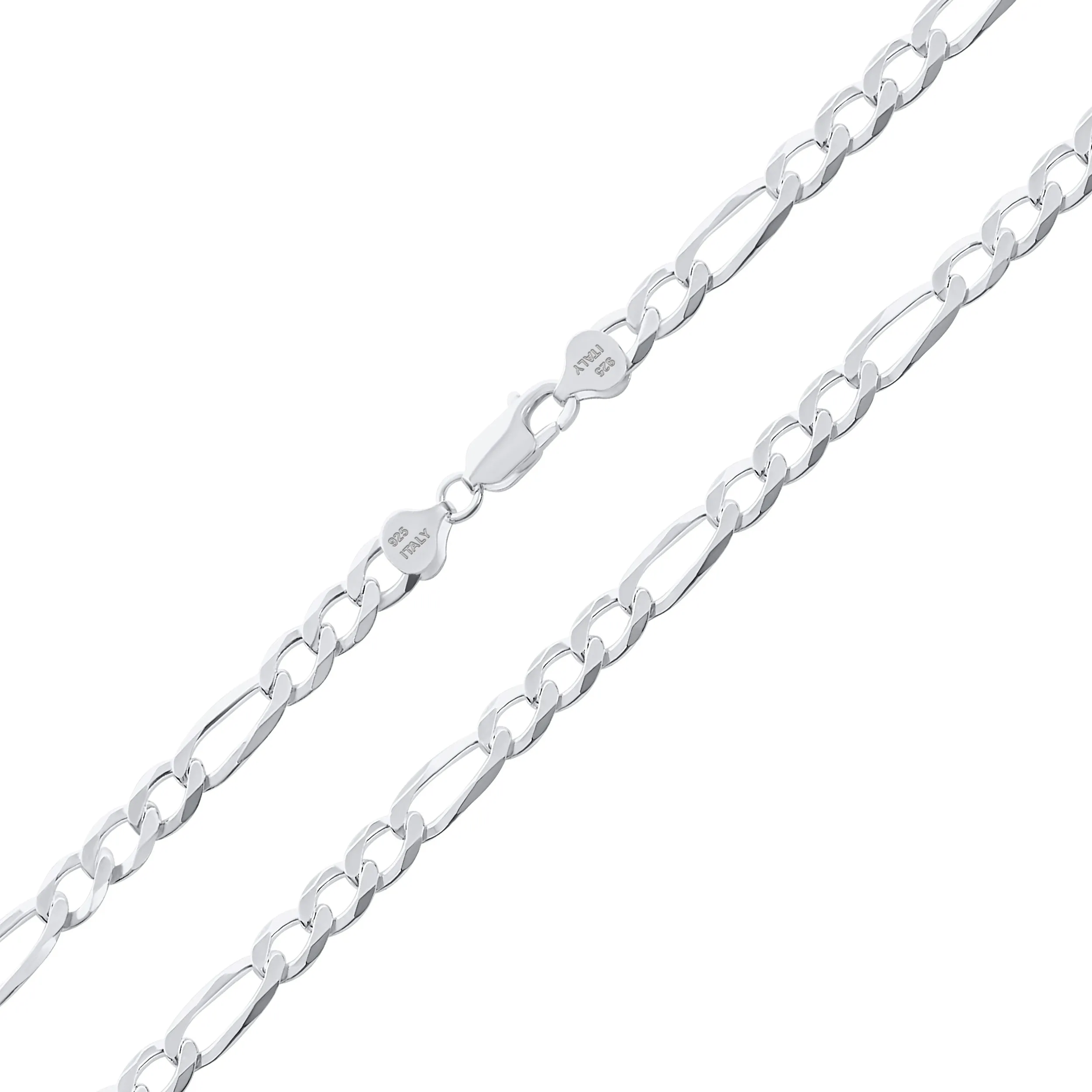 200 Gauge Solid Men's Sterling Silver Figaro Chain Necklace Nickel-Free Italy