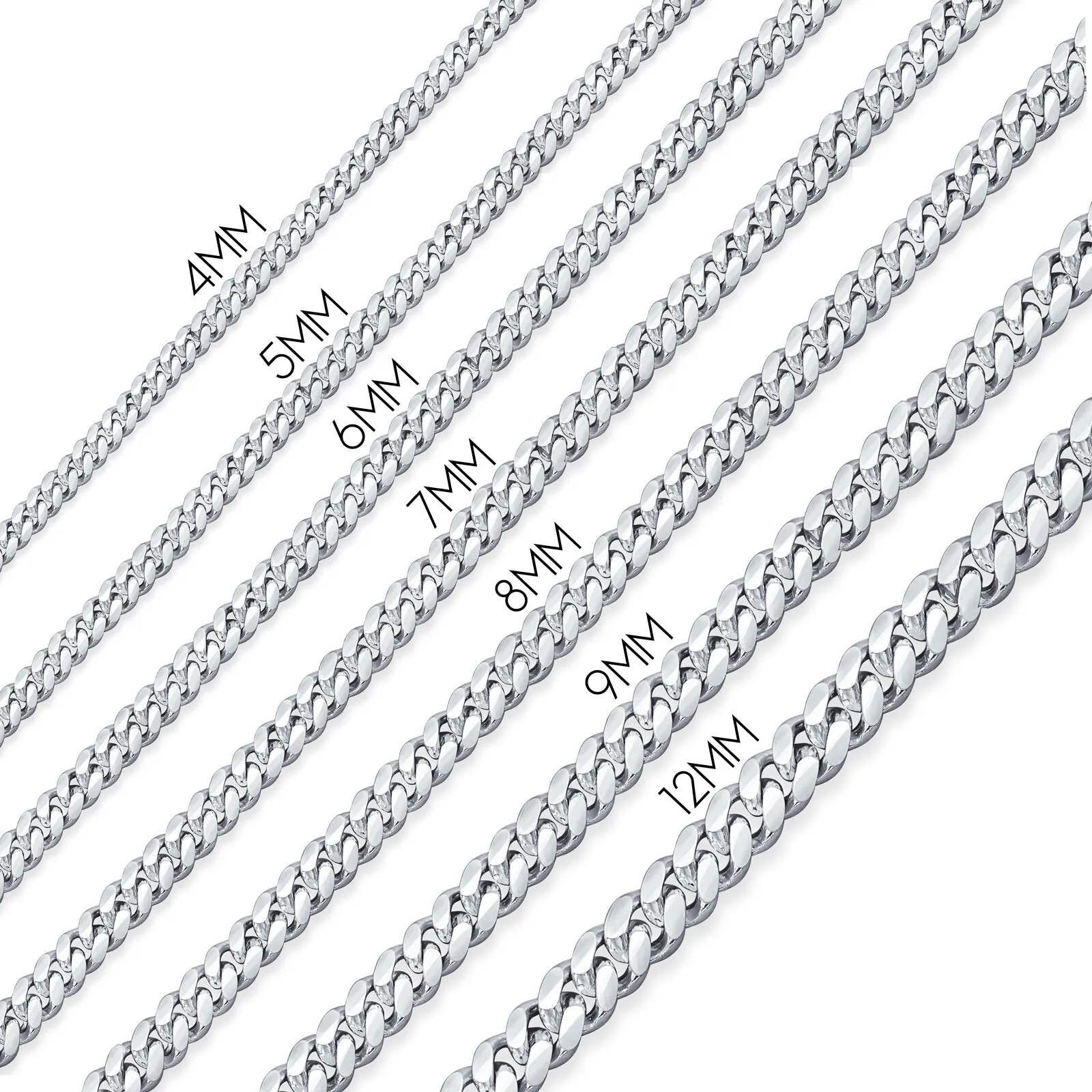 200 Gauge Solid Men's Sterling Silver Figaro Chain Necklace Nickel-Free Italy