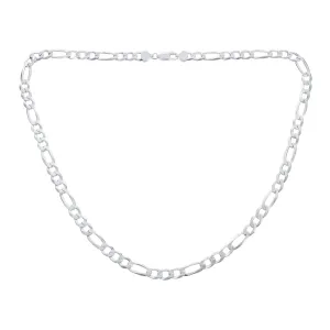 200 Gauge Solid Men's Sterling Silver Figaro Chain Necklace Nickel-Free Italy