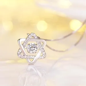 925 Sterling Silver Star of David with CZ Necklaces Pendants