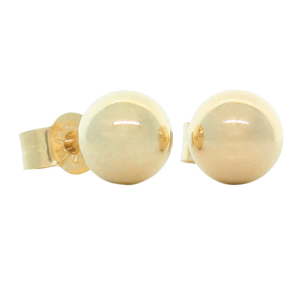 9ct Yellow Gold 6mm Ball Stud Earrings