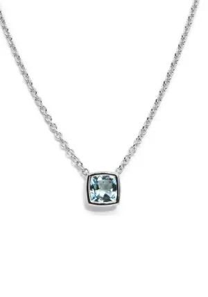 A & Furst Gaia 18KWG Blue Topaz Pendant Necklace