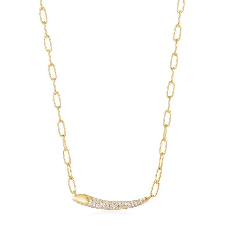 Ania Haie Gold Pave Bar Chain Necklace