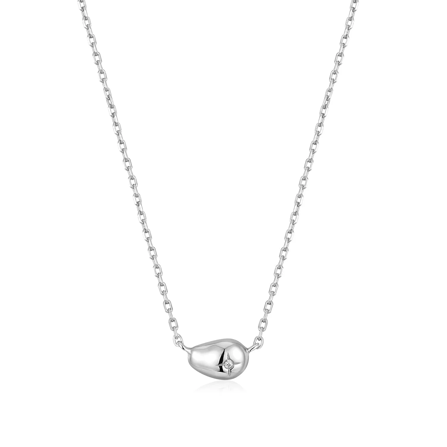 Ania Haie Silver Pebble Sparkle Necklace