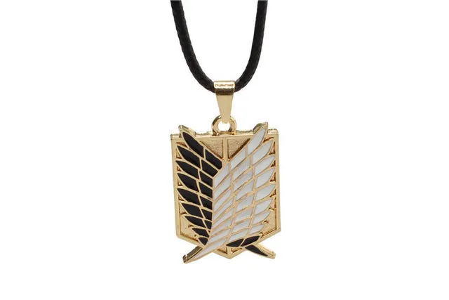 Anime "Attack on Titan" 4 corps logo Pendant  scouting legion, trainee squad,military police,stationary guard, Necklaces Jewelry