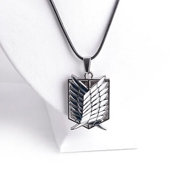 Anime "Attack on Titan" 4 corps logo Pendant  scouting legion, trainee squad,military police,stationary guard, Necklaces Jewelry