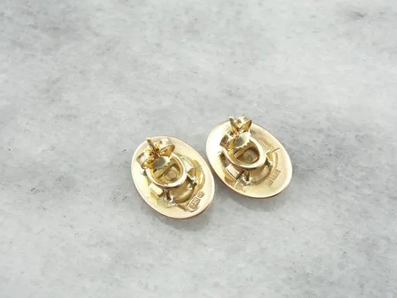 Antique Victorian Stud Earrings in Yellow Gold