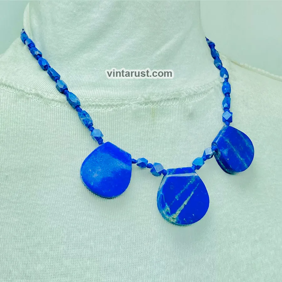 Blue Lapis Handmade Gemstone Beaded Necklace