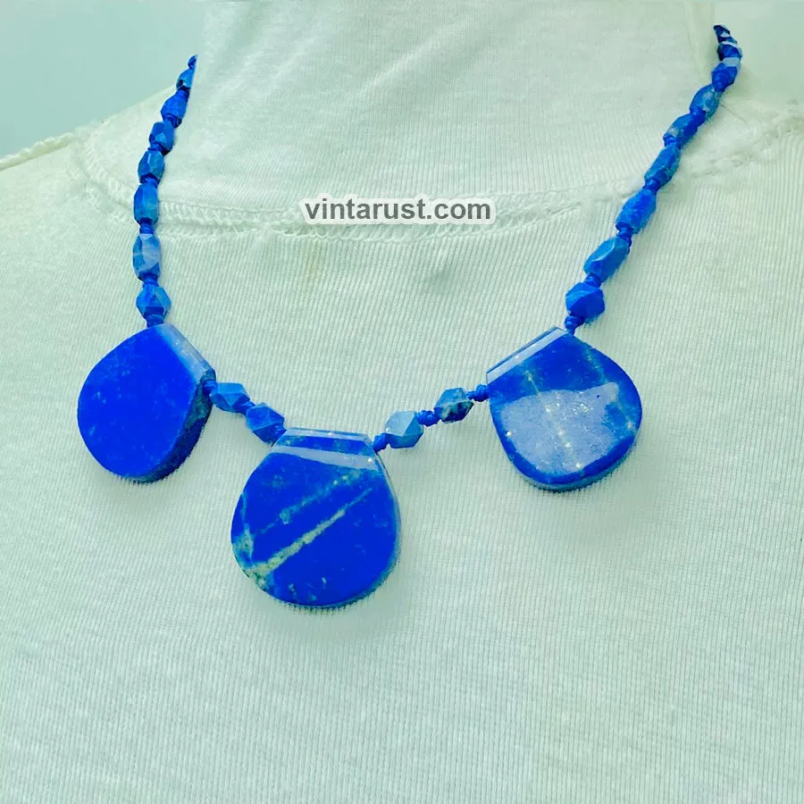 Blue Lapis Handmade Gemstone Beaded Necklace