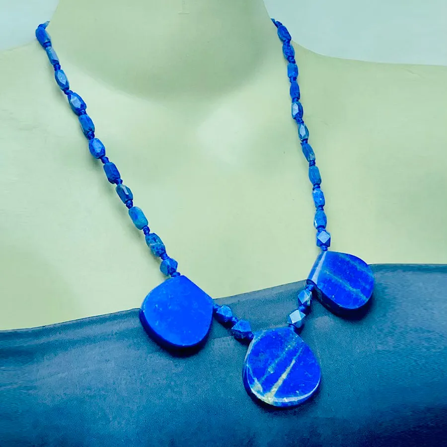 Blue Lapis Handmade Gemstone Beaded Necklace