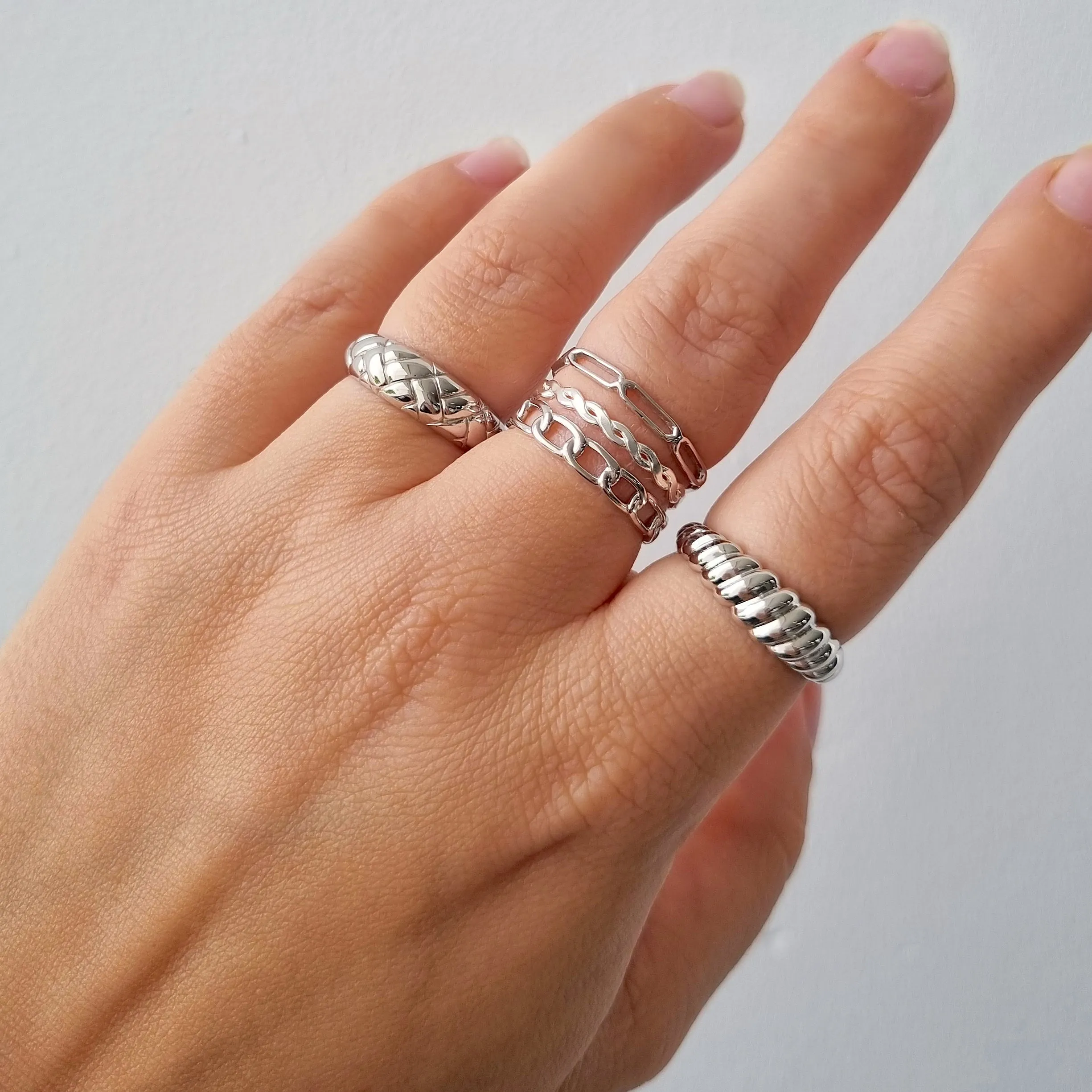 Boyfriend Chain Ring Silver