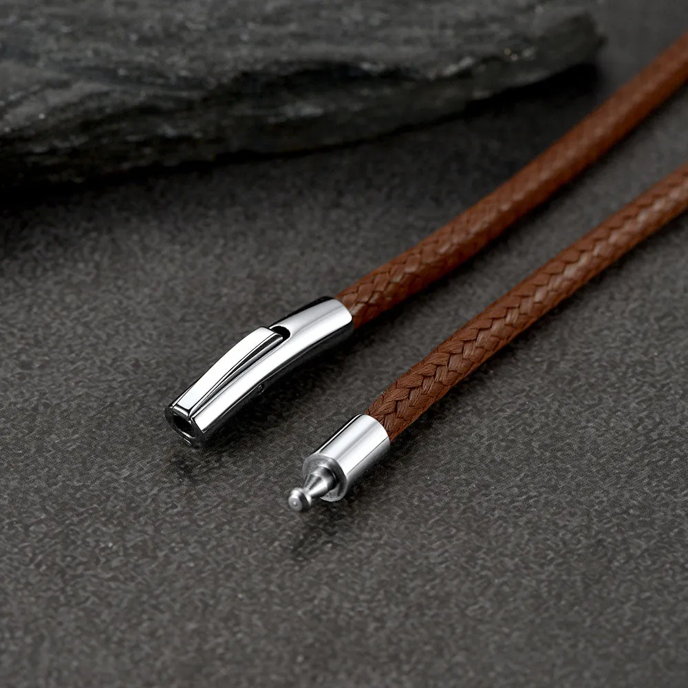 Braided Leather Cord Chain Necklace for Men 2MM/3MM