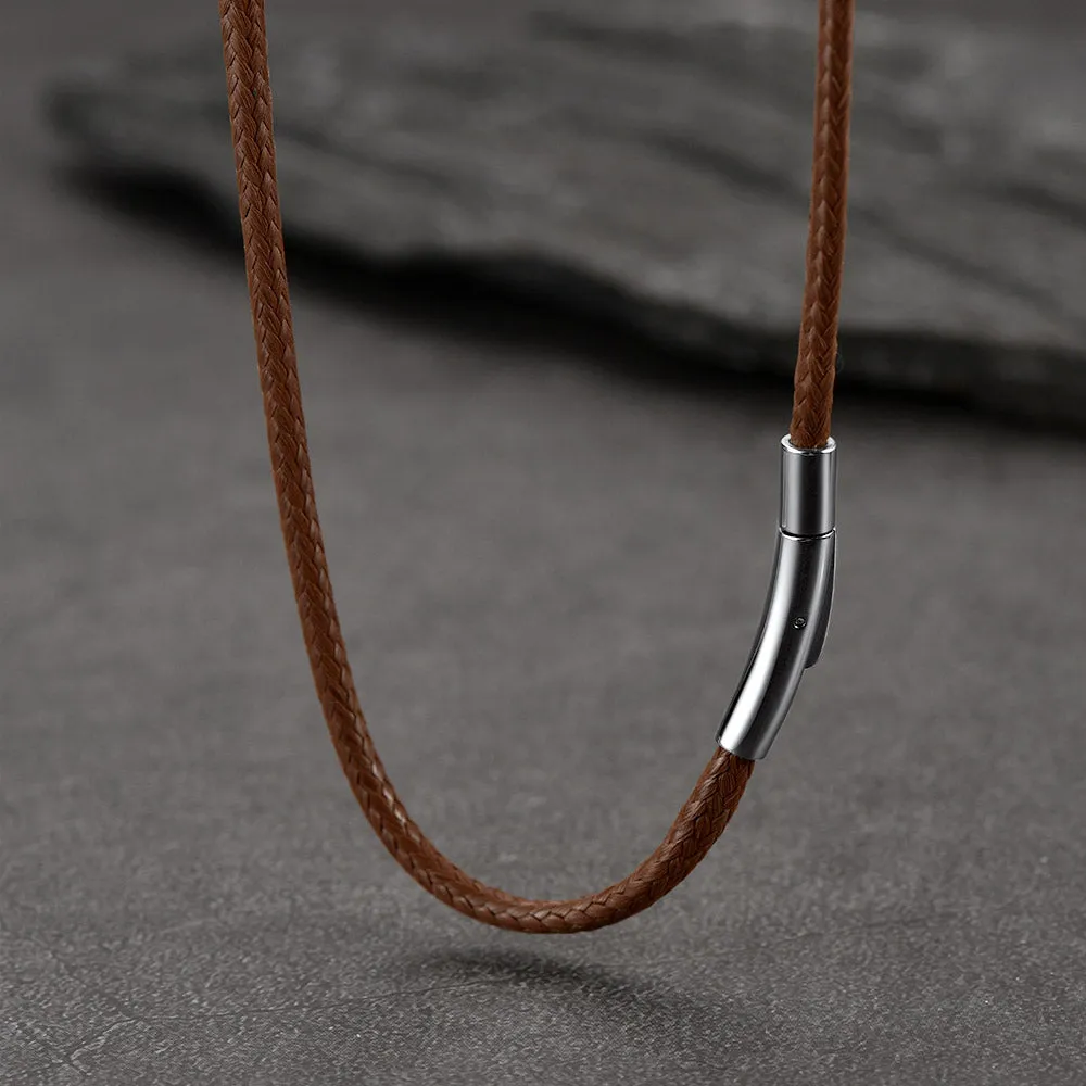 Braided Leather Cord Chain Necklace for Men 2MM/3MM