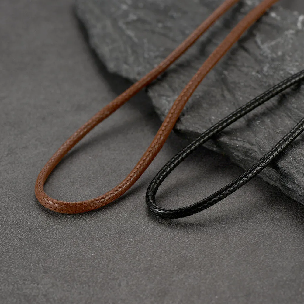 Braided Leather Cord Chain Necklace for Men 2MM/3MM