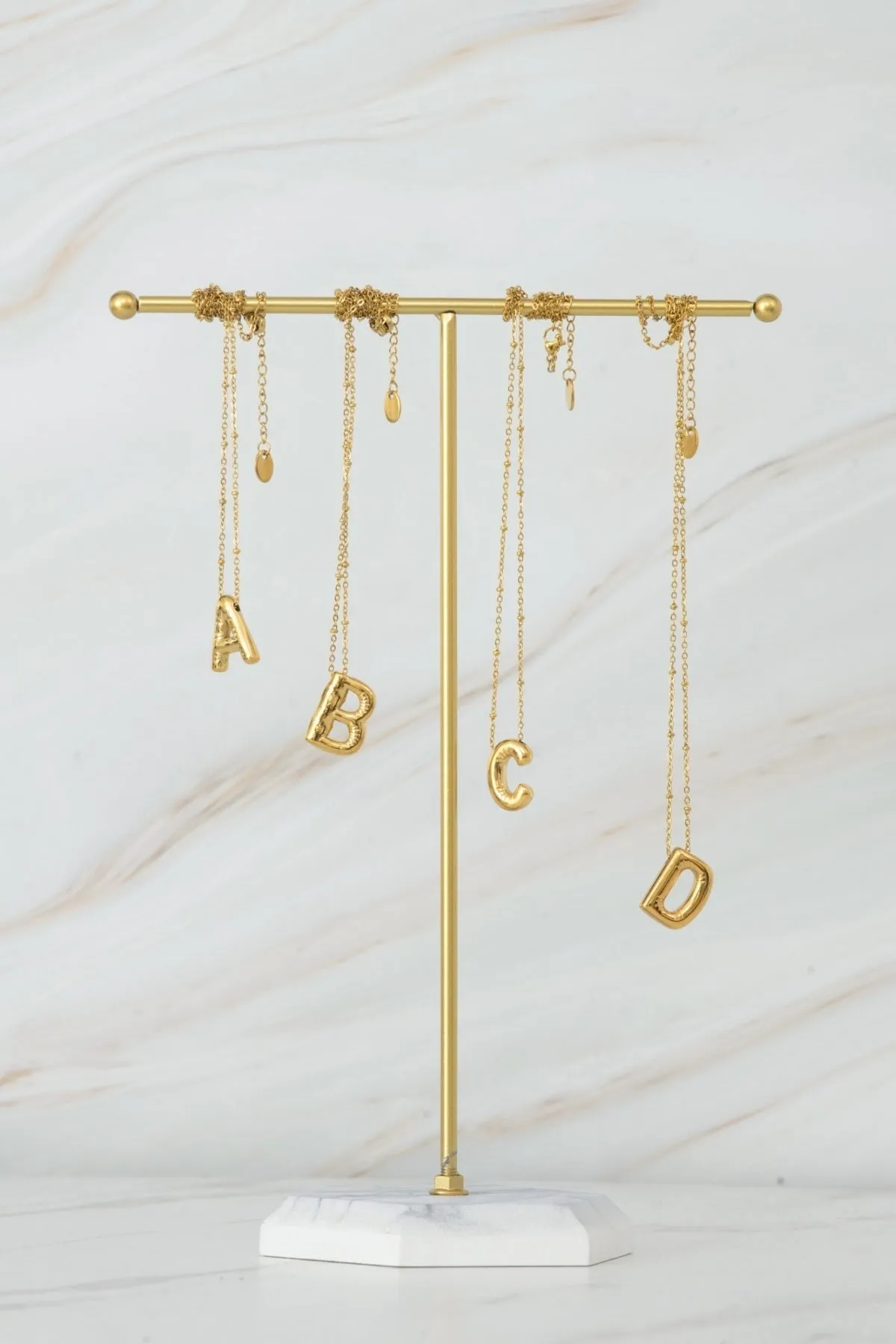 Bubble "H" Gold Initial Necklace