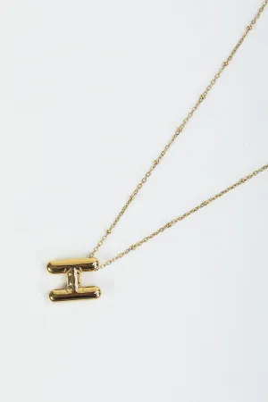 Bubble "H" Gold Initial Necklace