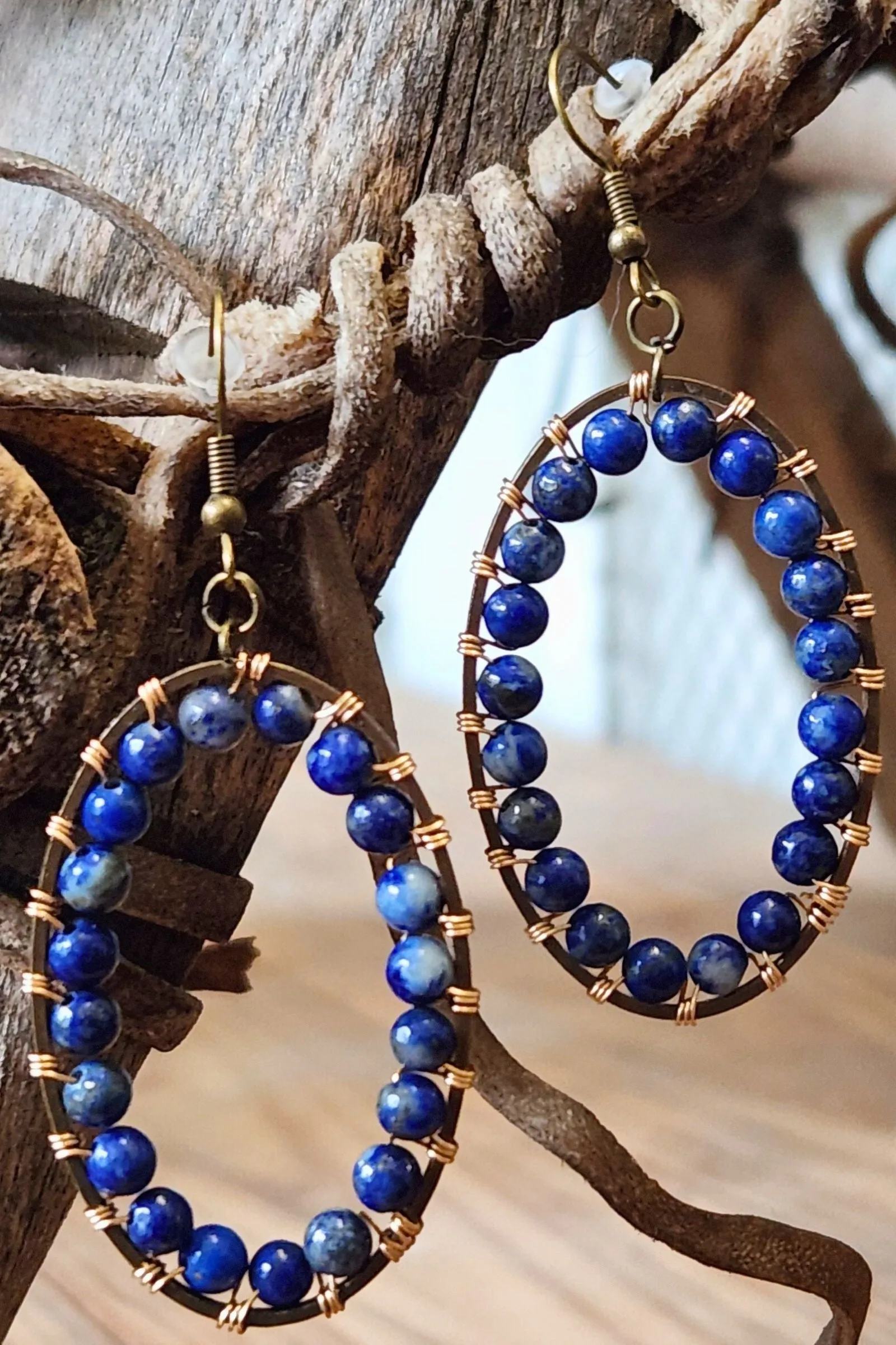 Calista Blue Beaded Earrings