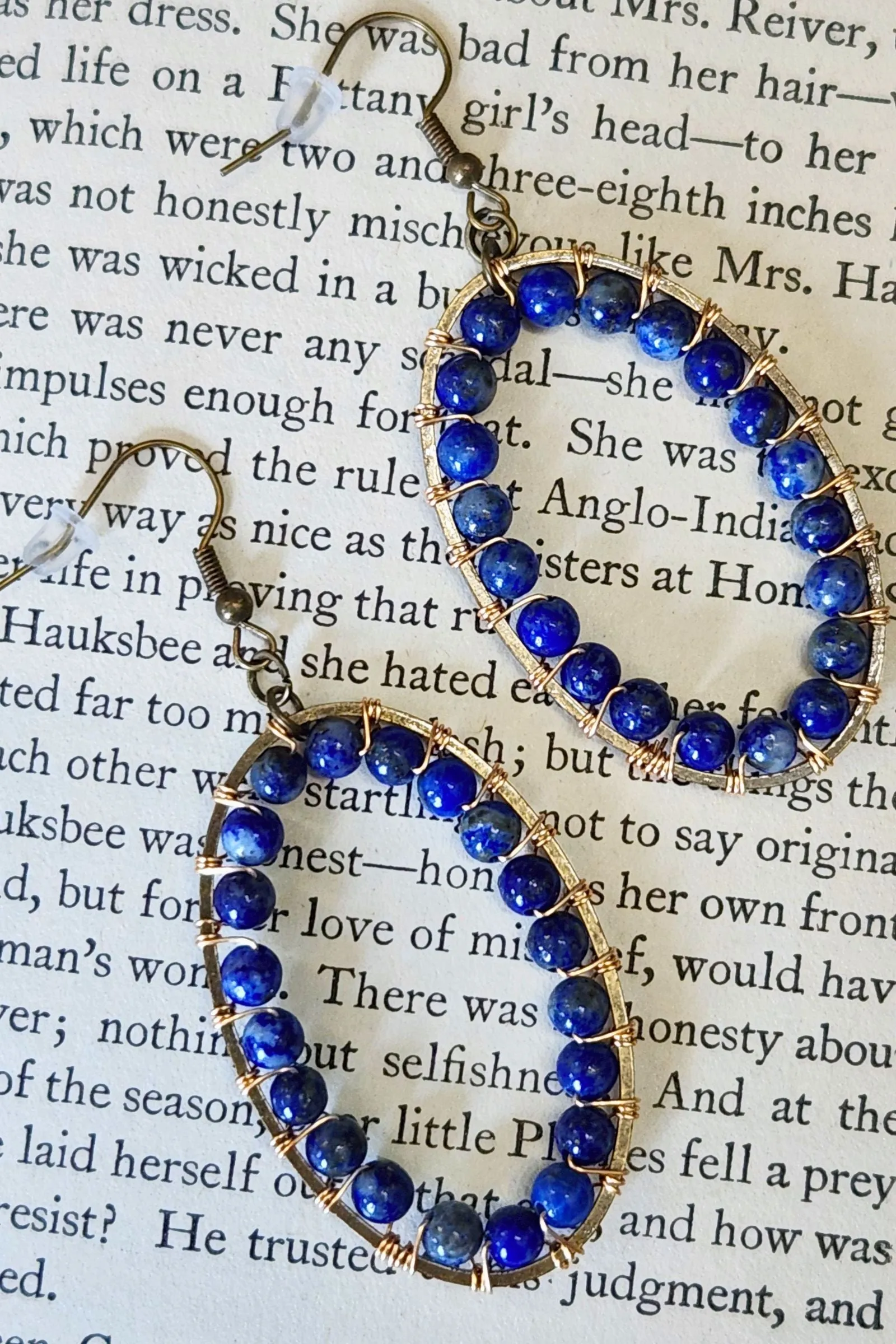 Calista Blue Beaded Earrings