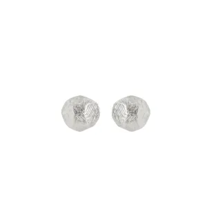 Carved Button Studs in Sterling Silver