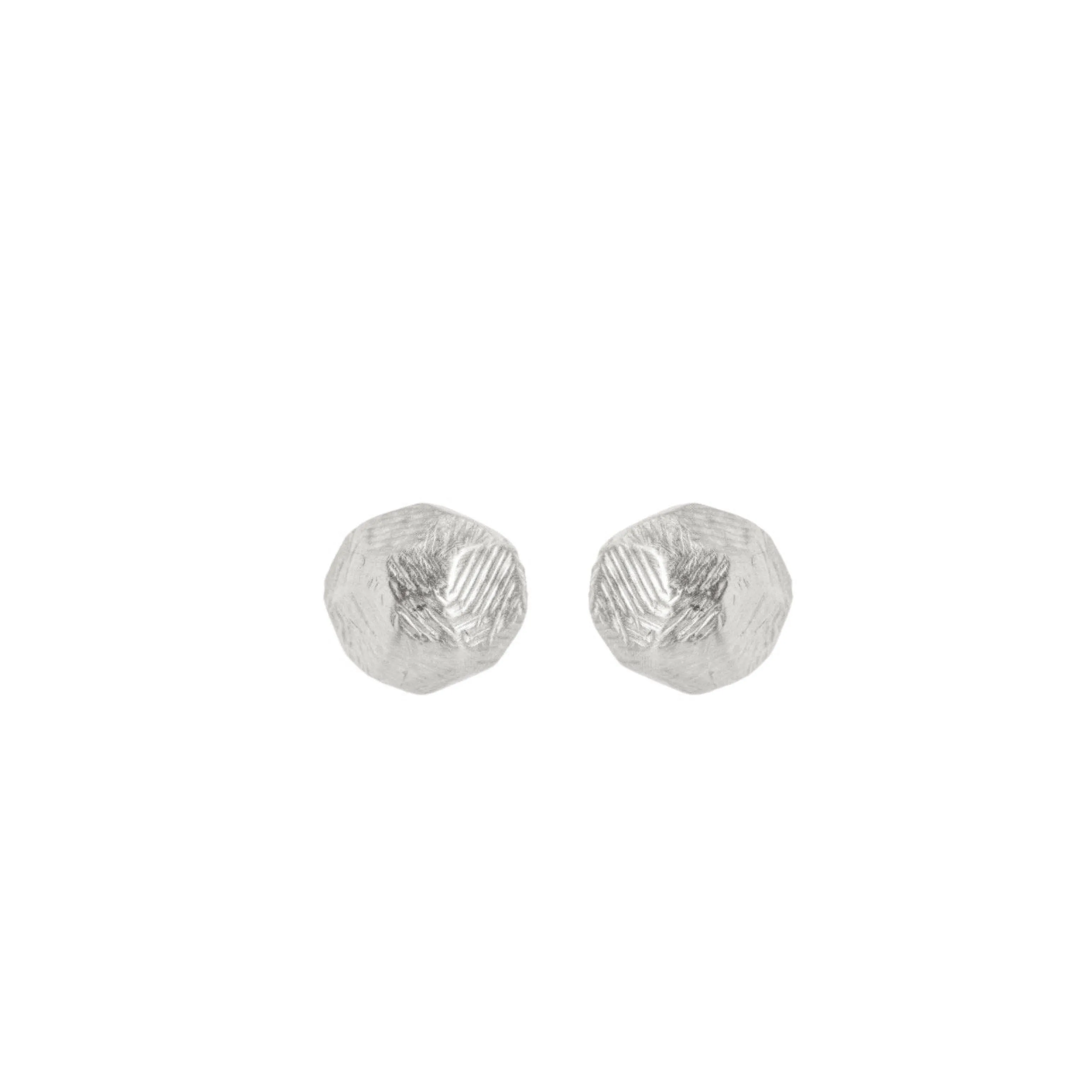 Carved Button Studs in Sterling Silver