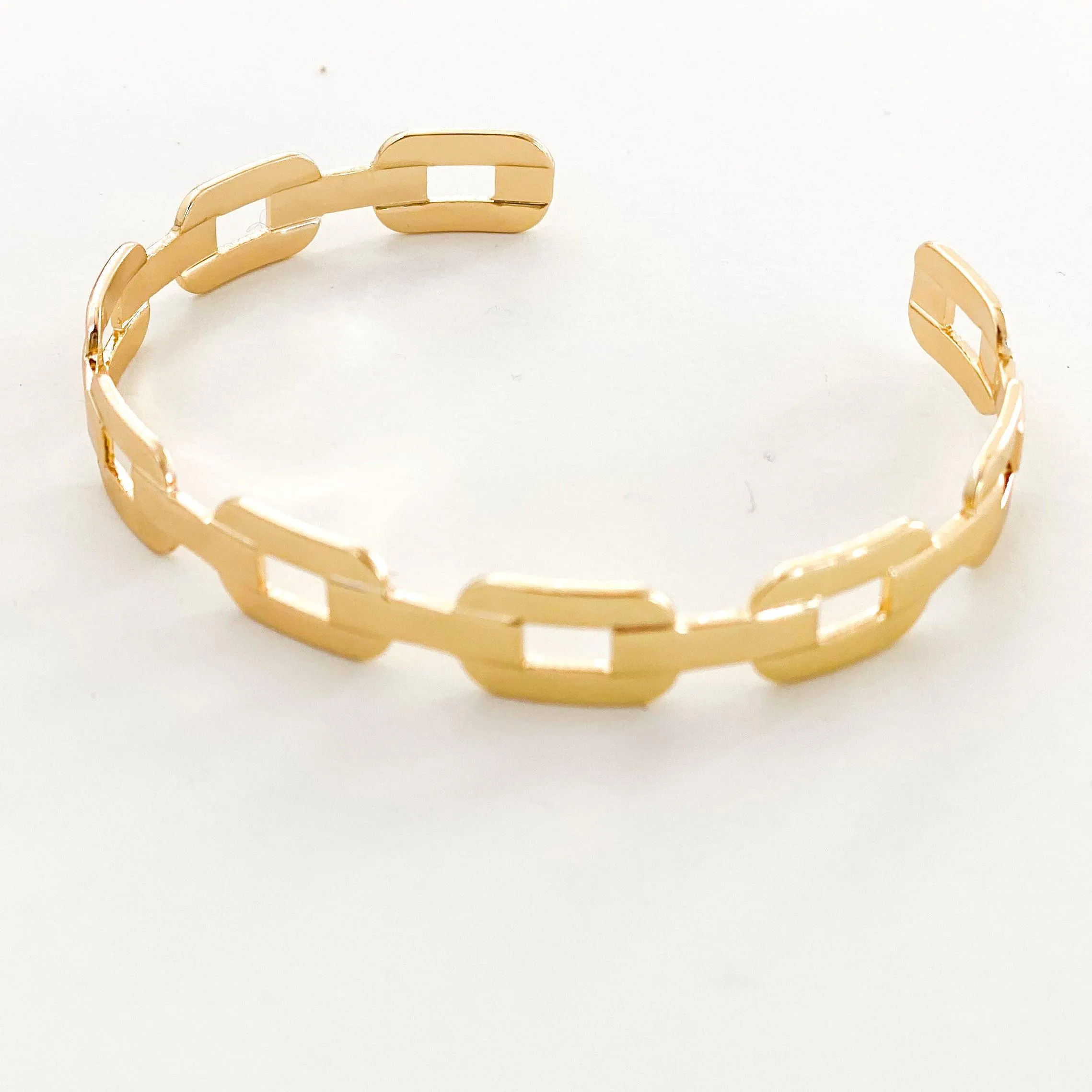 Chain Link Cuff Bangle | Gold