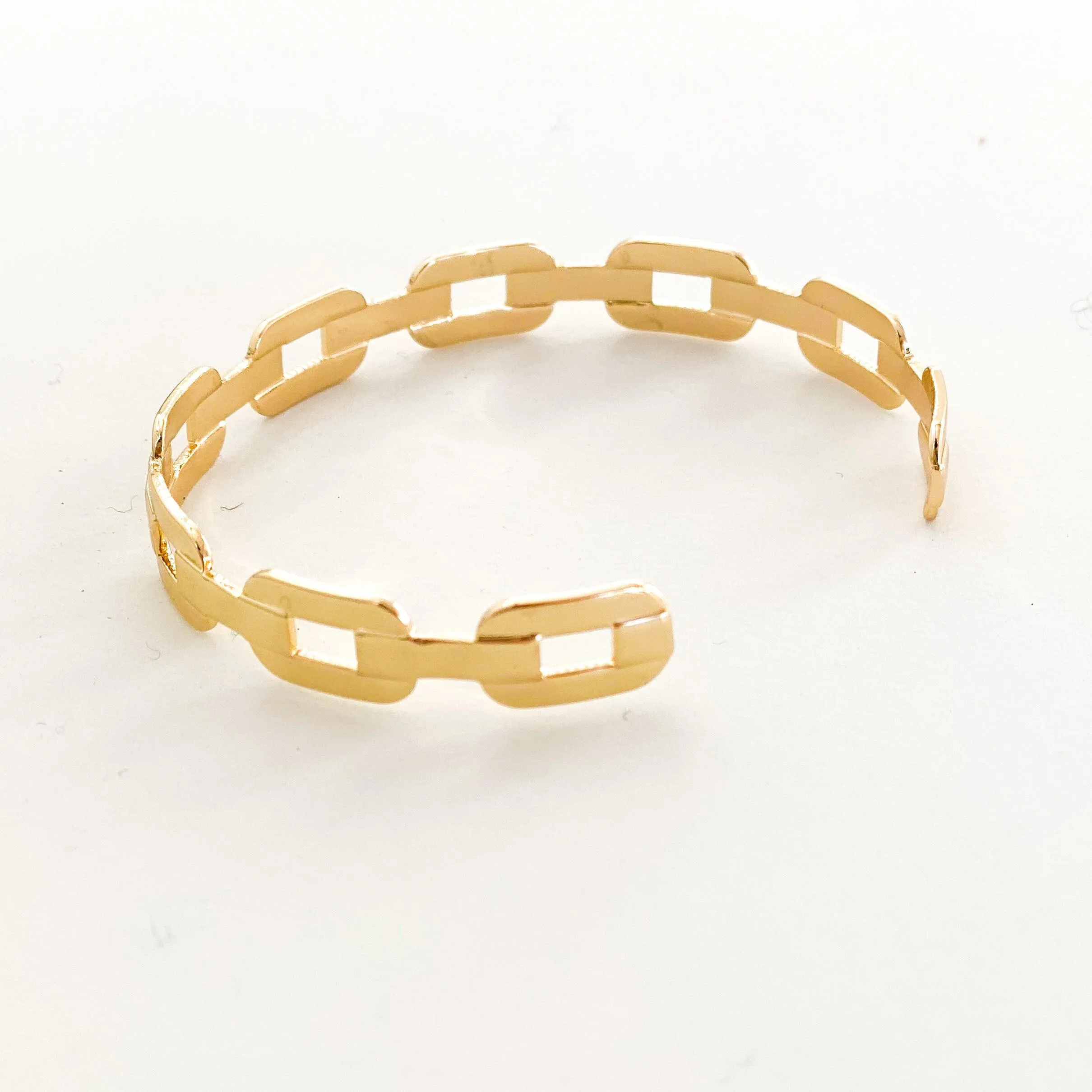 Chain Link Cuff Bangle | Gold