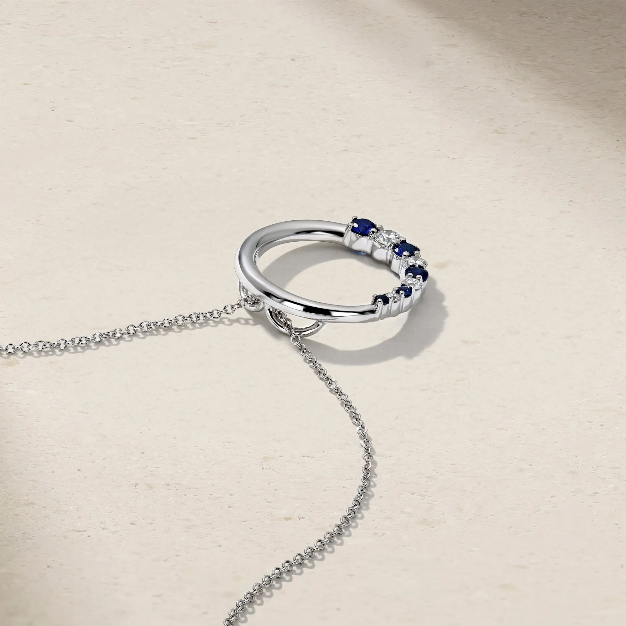 Circular Journey Sapphire Pendant