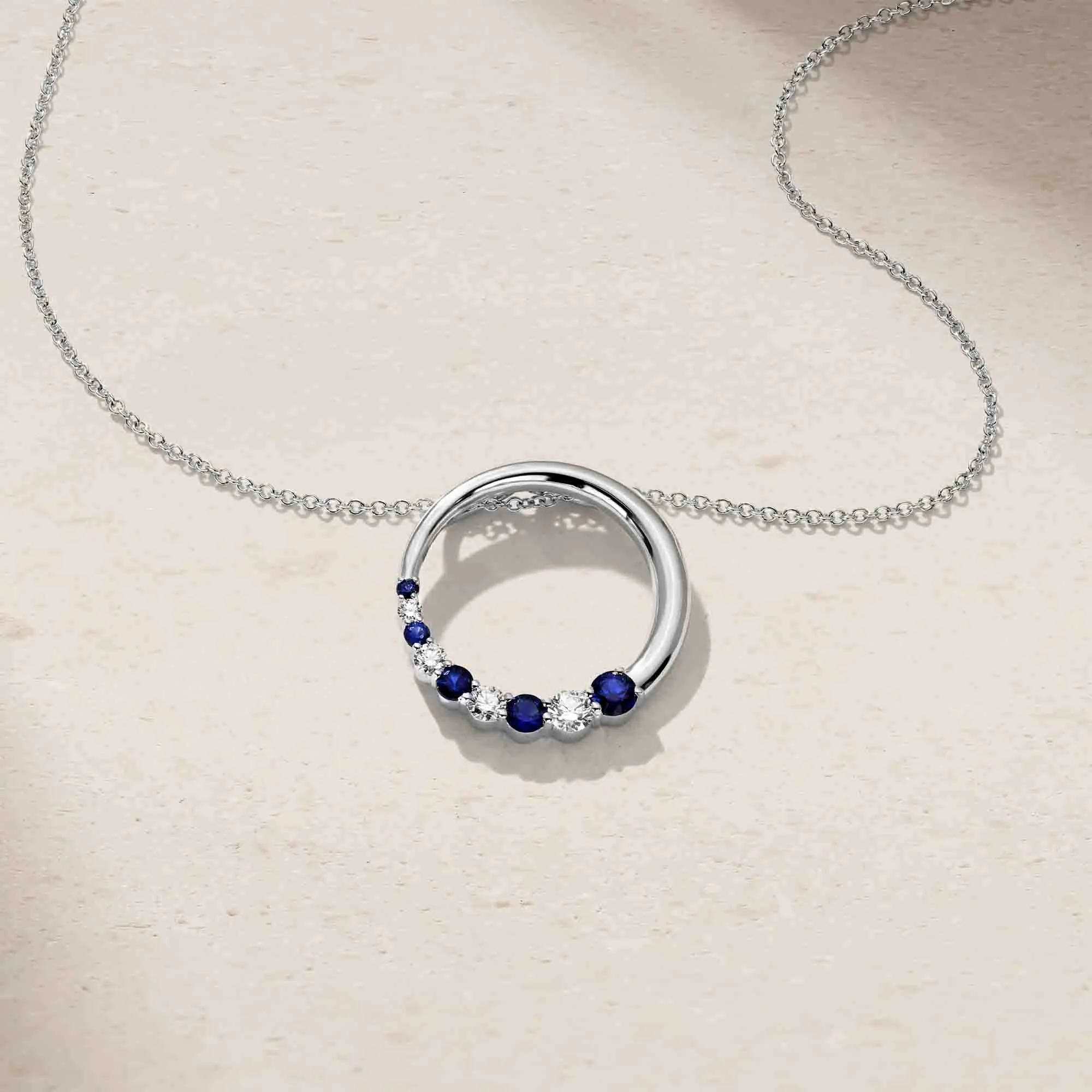 Circular Journey Sapphire Pendant